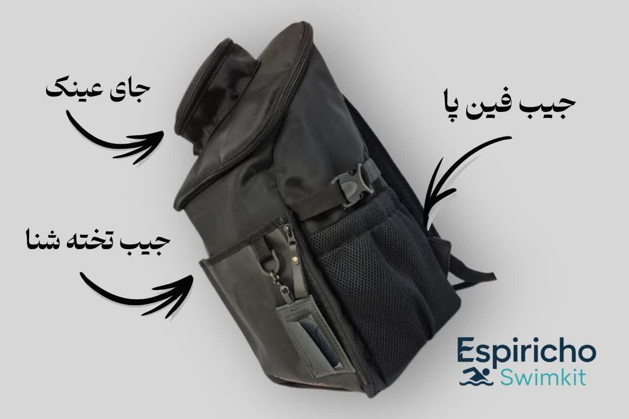 کوله پشتی استخری طرح سیمپل بلک ۳ - Image 5